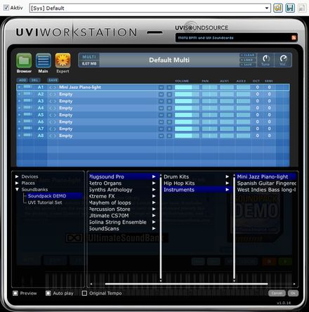 UVI Workstation Demo Soundset Jazz Piano Light Klangbeispiel