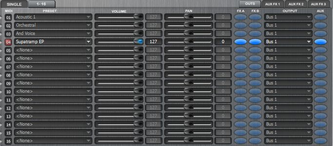 EMU- Proteus VX Freeware Rompler 16 Kanal Midi Zuordnung