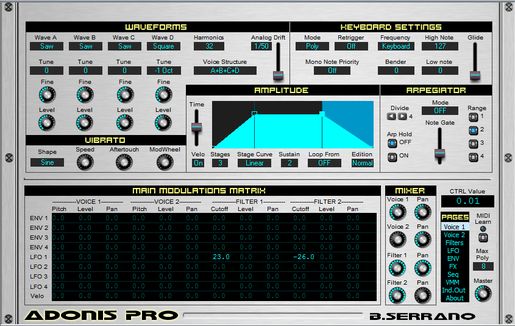 B.Serrano Adonis Pro Synthesizer VST Plugin