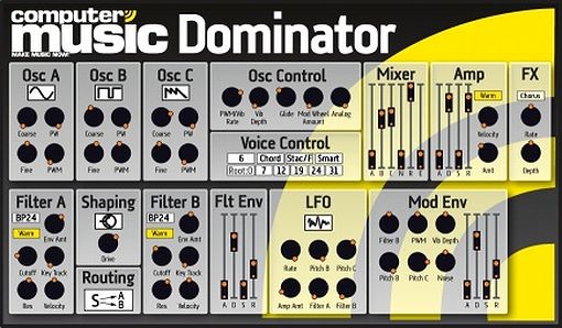 Computer Music Dominator, analog Synthesizer VST Plugin