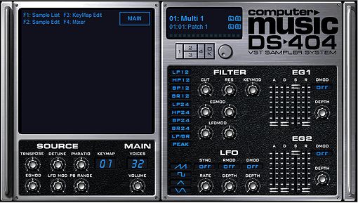 Computer Music DS-404, ptenter multi timbraler Sampler.