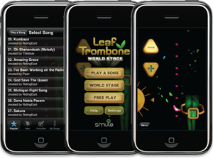 Apples iPhone mit Leaf-Trombone Software Instrument