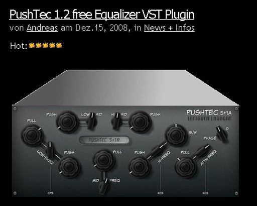PushTec 1.2 free Equalizer VST Plugin