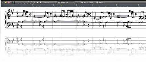 Acoustica Mixcraft 5 Notendarstellung, Editierung und Ausdruck