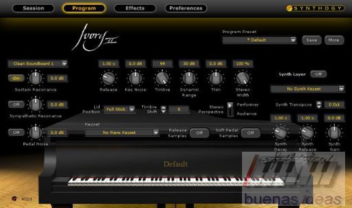 Synthogy Ivory 2 American Concert Modell D Start Bildschirm