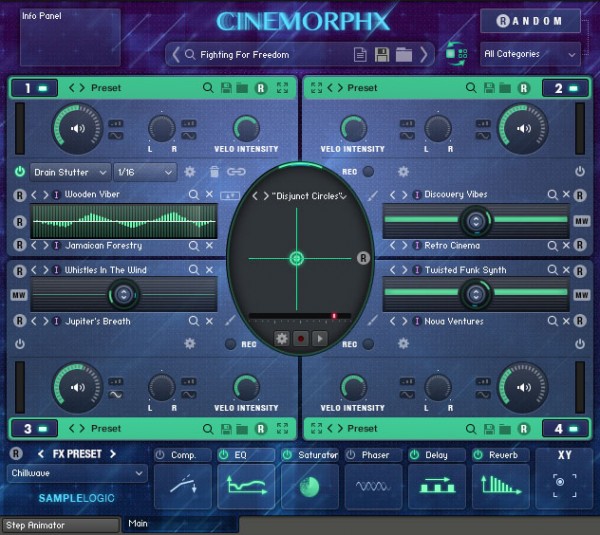 Der Main Screen von CinemorphX in der Multi Core Ansicht.