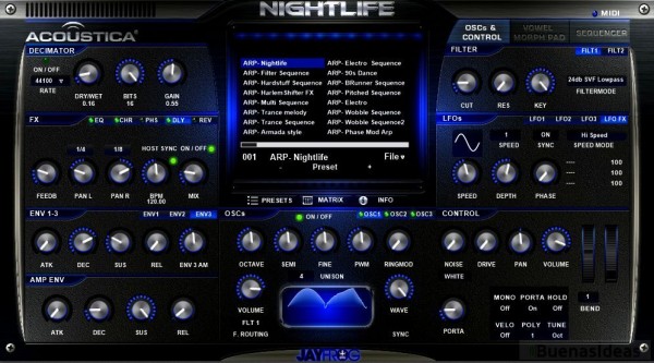 Acoustica-NightLife gratis Synthesiter Plugin