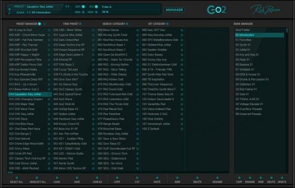 Rob Papen Go2 - Preset Manager