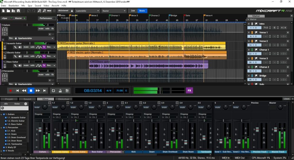 Mixcraft 9 Recording Studio, das neue Design
