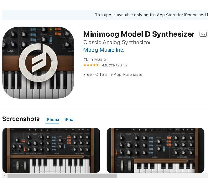 Minimoog Model D Synthesizer iOS App  Gratis