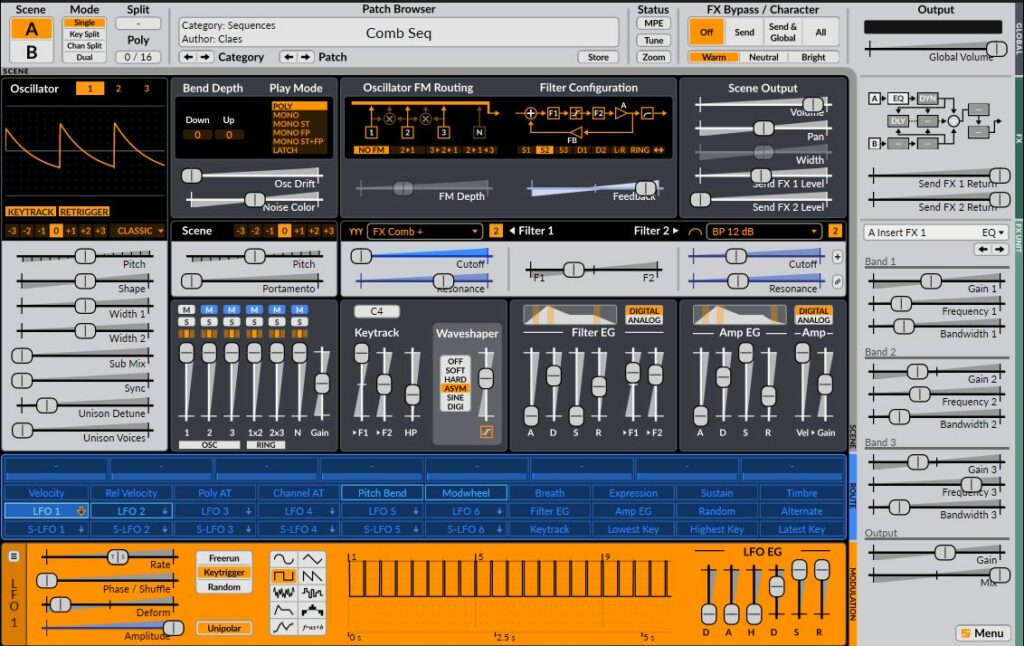 Surge - Opensource gratis Synthesizer Plugin andere GUI