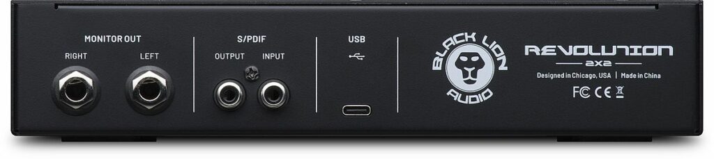 USB-C-Audio Interface Black Lion Revolution 2x2 Rückseite