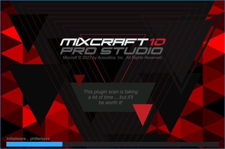 ACOUSTICA MIXCRAFT 10 PRO STUDIO - initiales Scannen der Plugins 2