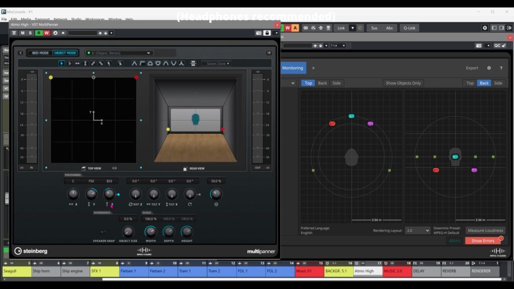 Nuendo 13 Mixing Objects and Beds with the VST Multipanner