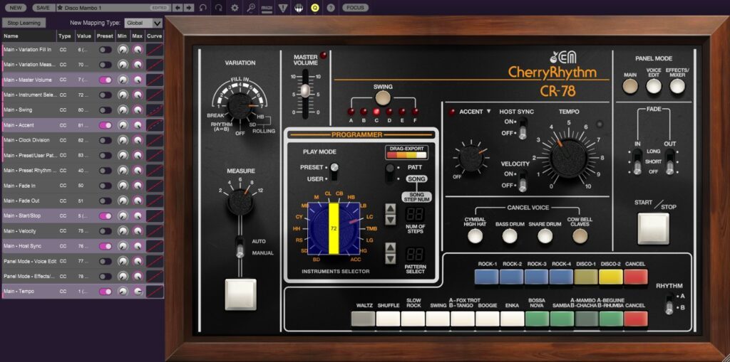 CHERRY AUDIO CR-78 - MIDI Learn